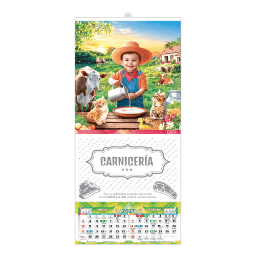 Calendario Publicitario 2027 de pared impreso con tu logo