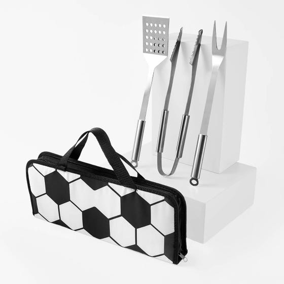 Set de BBQ Soccer con diseño especial de futbol personalizado