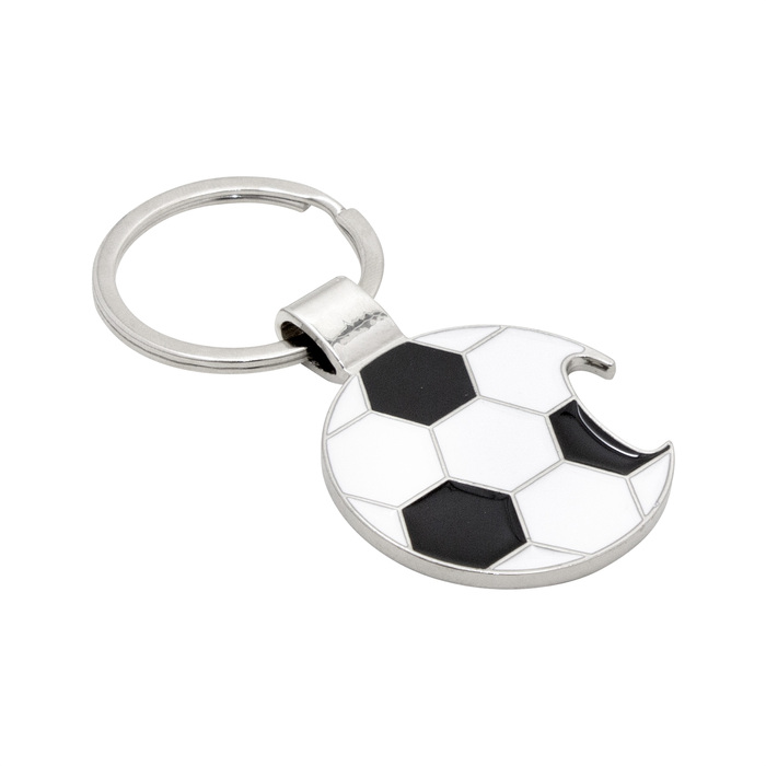 Llavero Destapador Porter con diseño de balón futbol personalizado con grabado láser