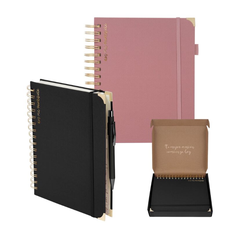 Agenda Semanal Unik 2027 con espiral y boligrafo personalizada con grabado láser