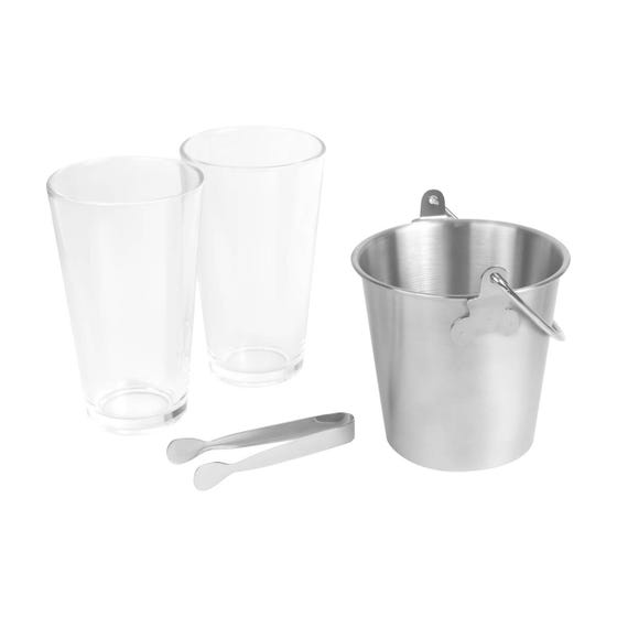 Set de Bar Glase con cubeta y vasos personalizados con logo para regalos corporativos
